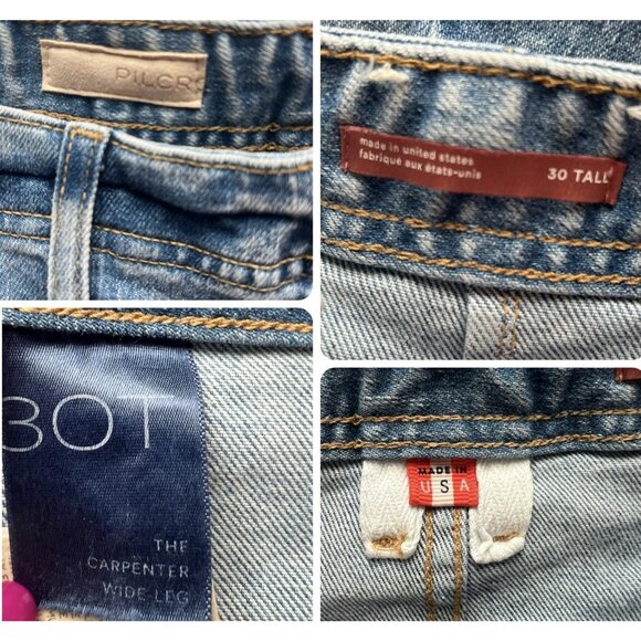 Anthropologie Pilcro 30/10 The Carpenter Wide-Leg Jeans High Rise Relaxed Denim - Picture 5 of 12